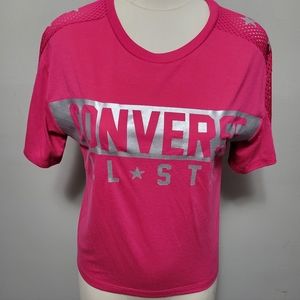 Converse All Star foil graphic mesh contrast crop top size large (womens medium)